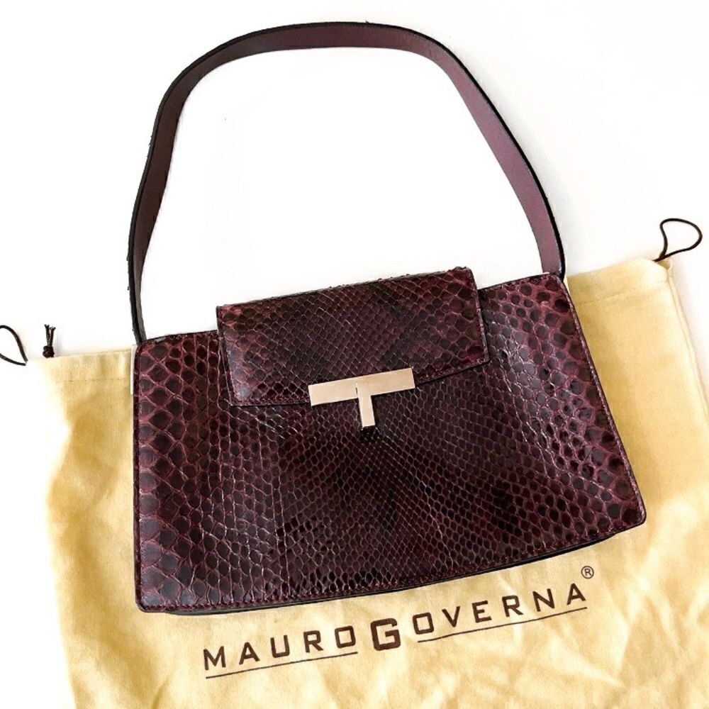 MAURO GOVERNO For SUAREZ NY Snakeskin Purple Bag